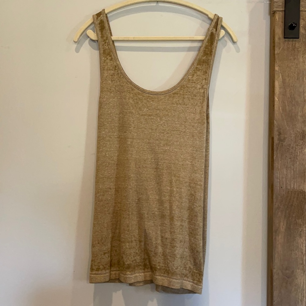 Free people, olive green, cross cross back tank.